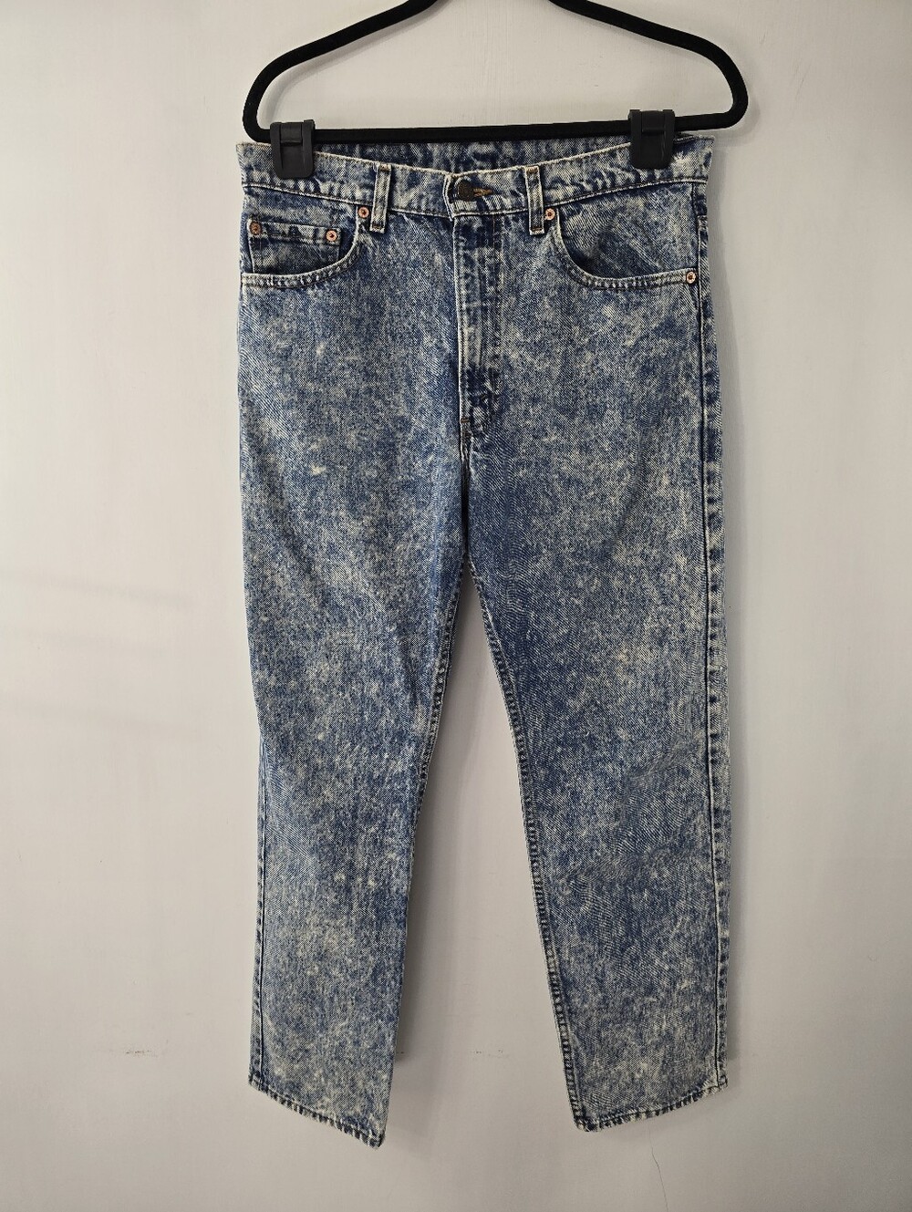 Levis Vintage Acid Wash Paper Tag Straight Blue Denim Jeans Size 34 x 30 Mens